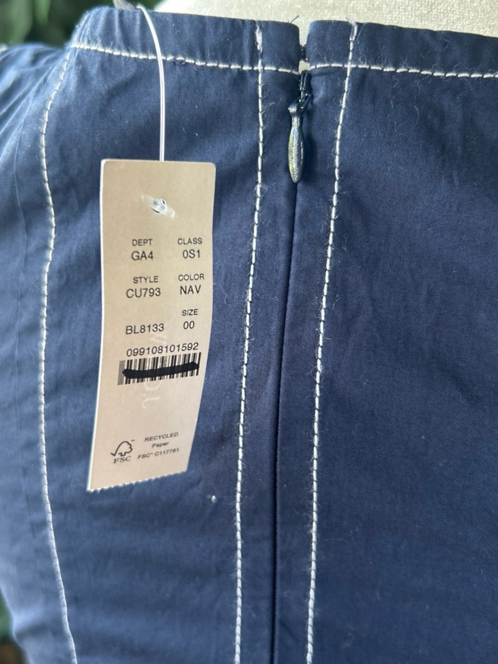 NWT J. Crew Navy Midi Dress with Contrast Stitching - Picture 7 of 9